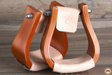 Hilason Western Wooden Offset Horse Saddle Stirrups Pair W/ 5 " Width Large
