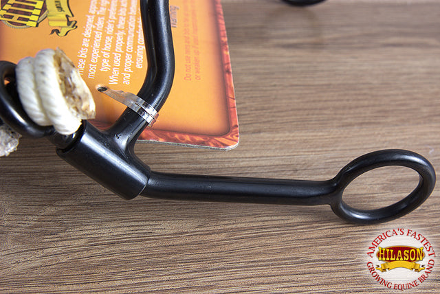 5-1/2" Hilason Western Black Steel Quick Stop Horse Mouth Bit W/ Rope Noseband