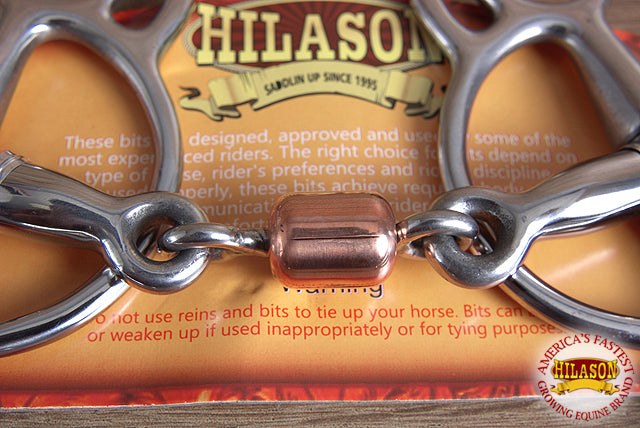 Hilason Stainless Steel Training Horse Bit Snaffle Mouth W/Sliding Copper Roller