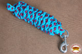 Hilason Horse Riding Poly Roping Lead Rope Burgundy 1/4"X8 Ft Snaps