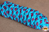 Hilason Horse Riding Poly Roping Lead Rope Burgundy 1/4"X8 Ft Snaps