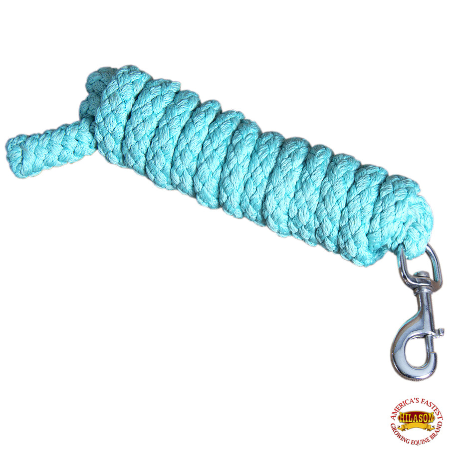 Horse Riding Poly Roping Lead Rope Turquoise 1/4 Inx8 Ft Snaps - Uhorse