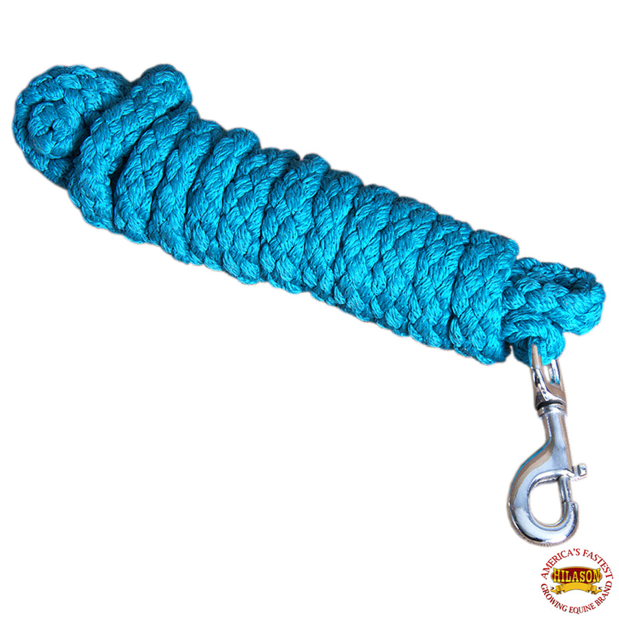 Horse Riding Poly Roping Lead Rope Blue 1/4 Inx8 Ft Snaps - Uhorse