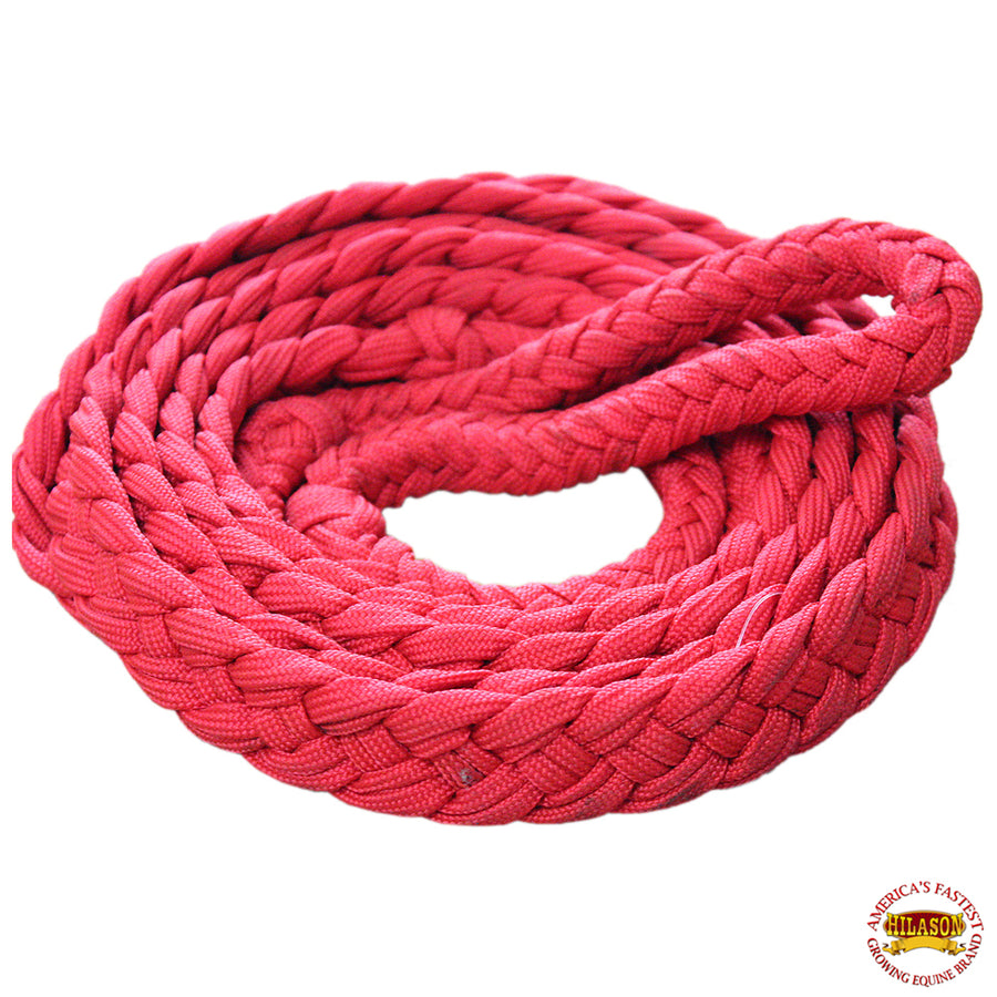 Hilason Braided Poly Barrel Racing Contest Reins Flat 1" X 8Ft Red - Uhorse