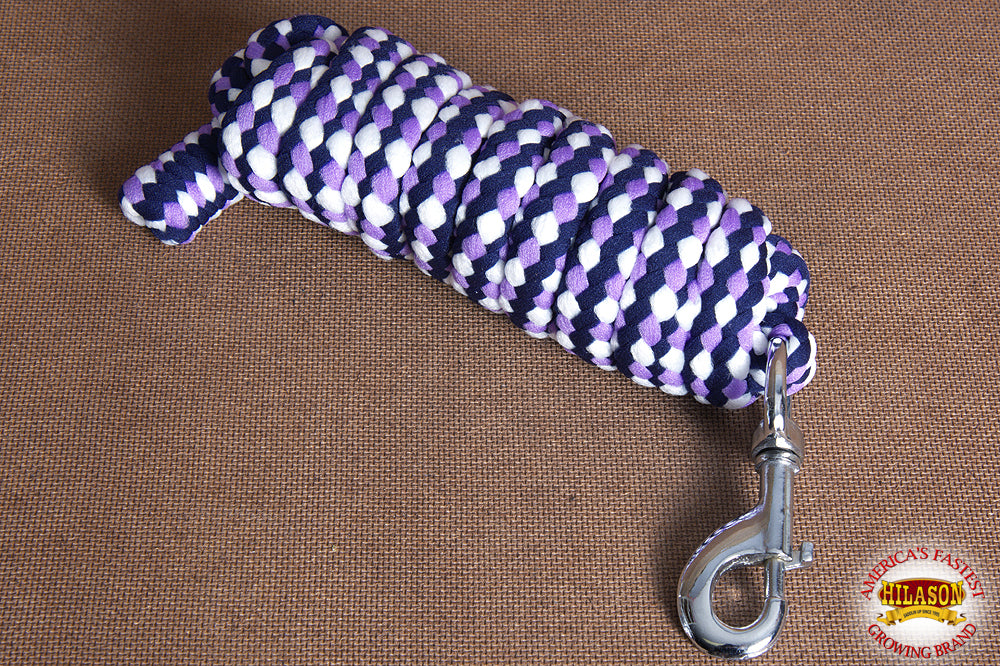 Hilason Horse Riding Poly Roping Lead Rope Burgundy 1/4"X8 Ft Snaps