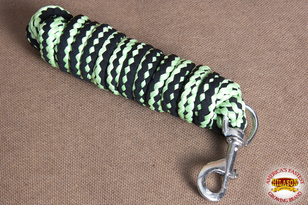 Hilason Horse Riding Poly Roping Lead Rope Burgundy 1/4"X8 Ft Snaps