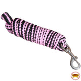Hilason Horse Riding Poly Roping Lead Rope Burgundy 1/4"X8 Ft Snaps