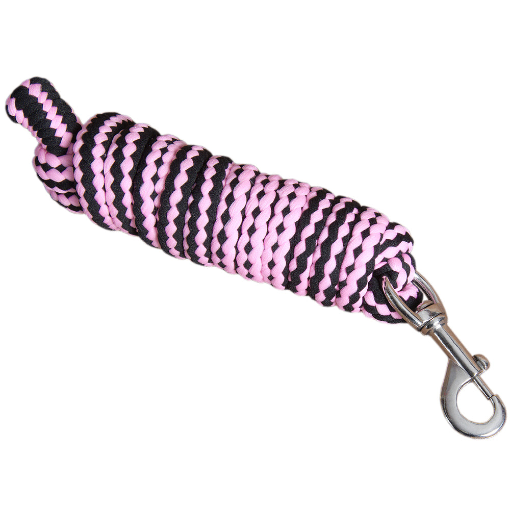 Hilason Horse Riding Poly Roping Lead Rope Burgundy 1/4"X8 Ft Snaps