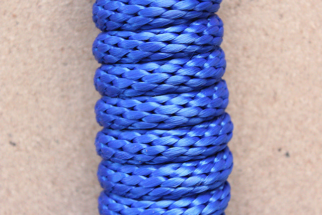 Horse Roping Lead Rope Riding Poly Blue Black White 1/4"X8 Ft Snaps