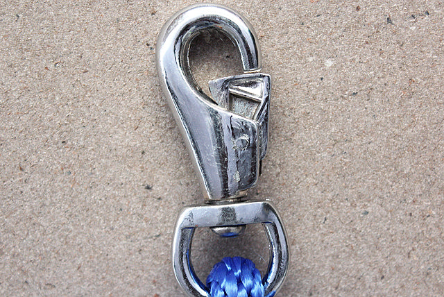 Horse Roping Lead Rope Riding Poly Blue Black White 1/4"X8 Ft Snaps