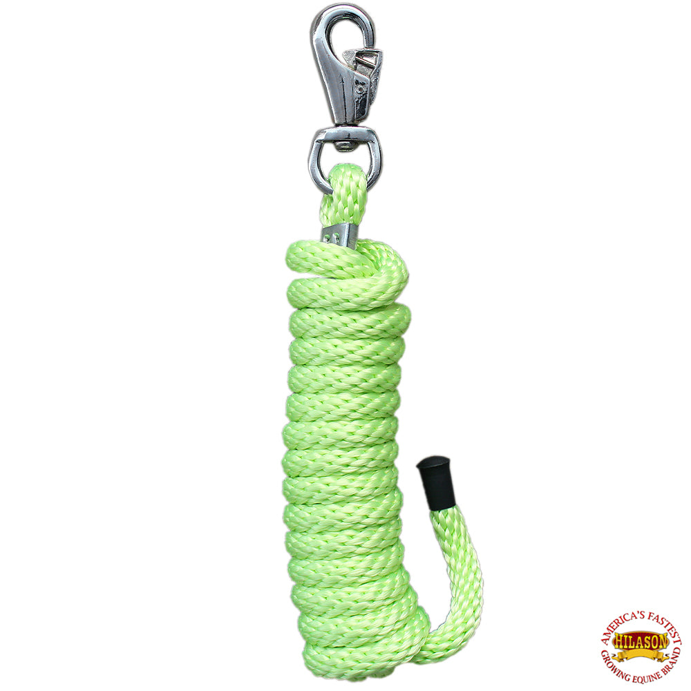 Horse Roping Lead Rope Riding Poly Blue Black White 1/4"X8 Ft Snaps