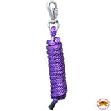 Horse Roping Lead Rope Riding Poly Blue Black White 1/4"X8 Ft Snaps