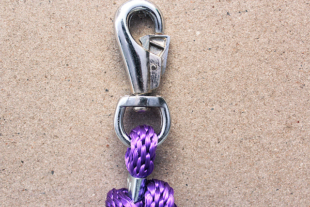 Horse Roping Lead Rope Riding Poly Blue Black White 1/4"X8 Ft Snaps