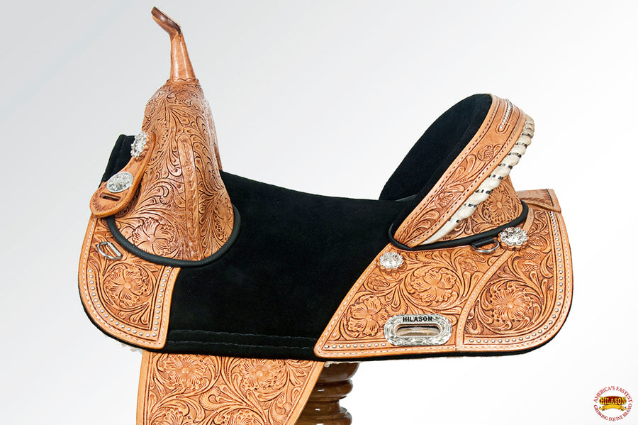 HILASON Treeless Trail Barrel Saddle | Horse Western for Horses Leather