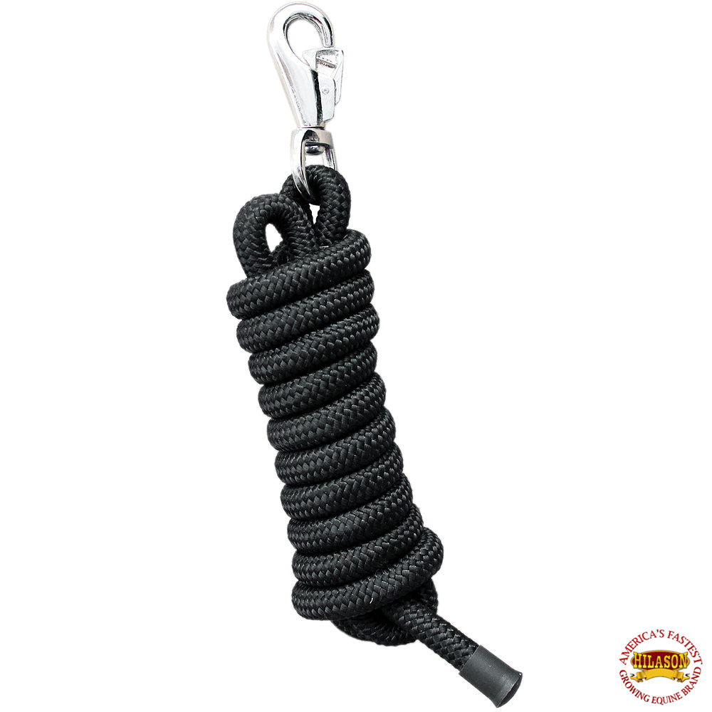 Horse Roping Lead Rope Riding Poly Blue Black White 1/4"X8 Ft Snaps