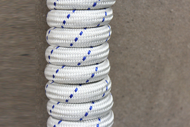 Horse Roping Lead Rope Riding Poly Blue Black White 1/4"X8 Ft Snaps