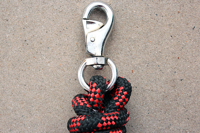 Horse Roping Lead Rope Riding Poly Blue Black White 1/4"X8 Ft Snaps