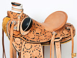 Hilason Western Horse Wade Saddle American Leather Ranch Roping Tan