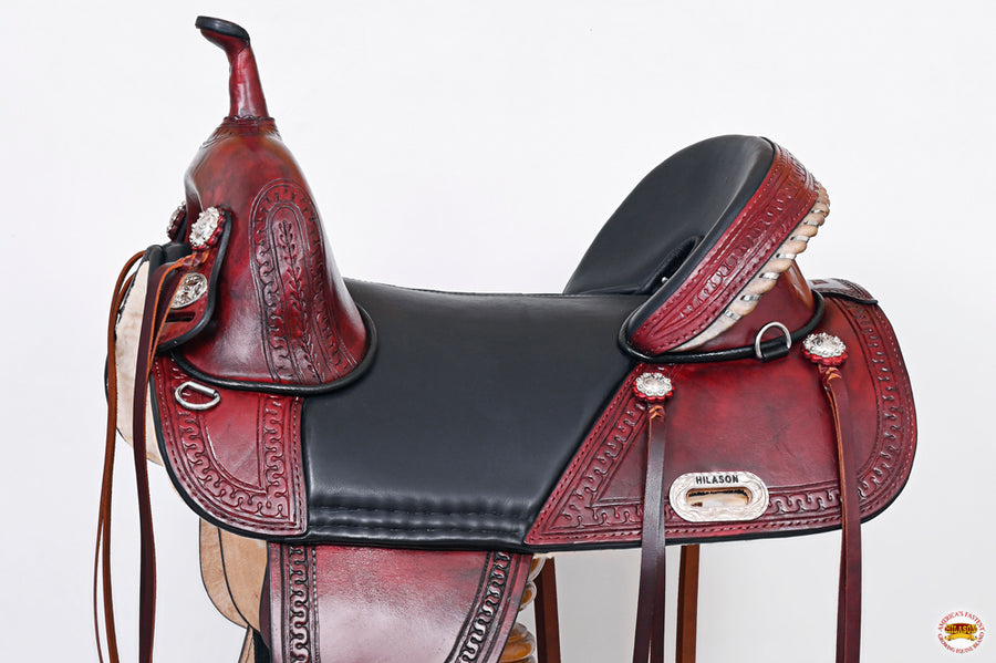 HILASON Western Horse Treeless Trail Saddle Genuine American Leather | for Horses