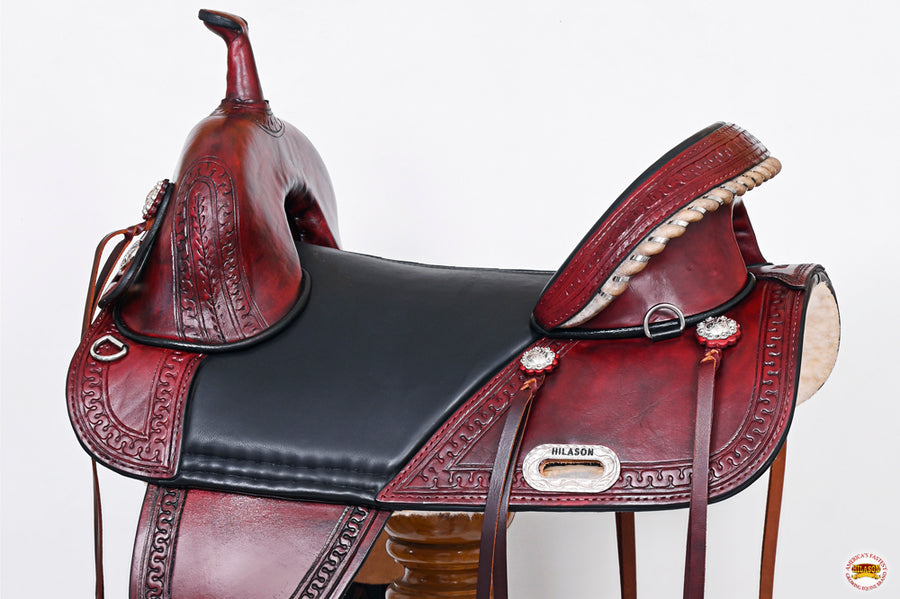 HILASON Western Horse Treeless Trail Saddle Genuine American Leather | for Horses