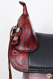 Hilason Western Horse Treeless Trail Saddle Genuine American Leather Antique Mahogany