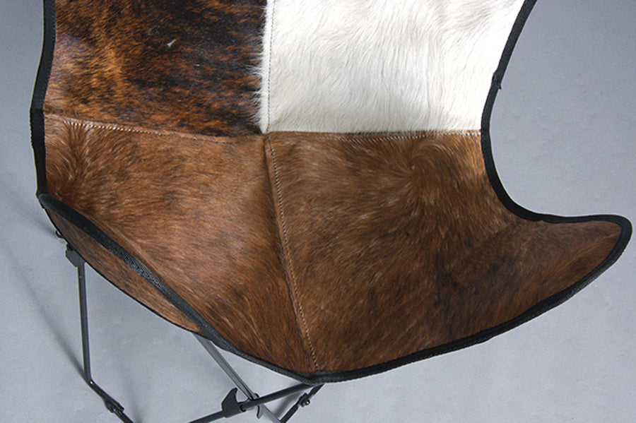 HILASON Genuine Leather Butterfly Chair Folding Lounge Modern Sling Accent Seat | Chair