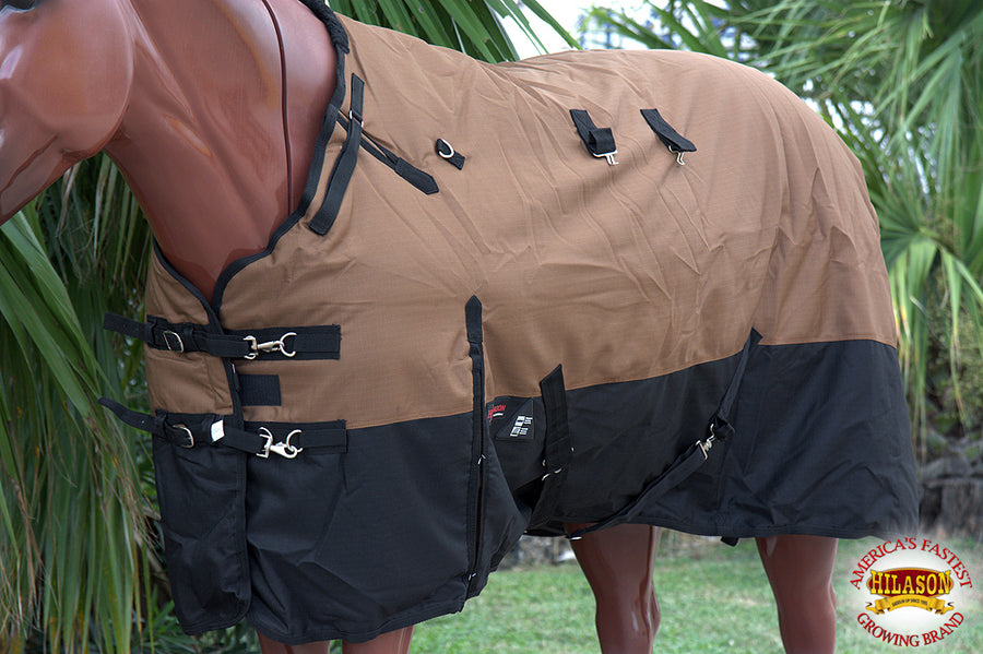 84 In HILASON 1200D Winter Waterproof Poly Horse Turnout Blanket Copper