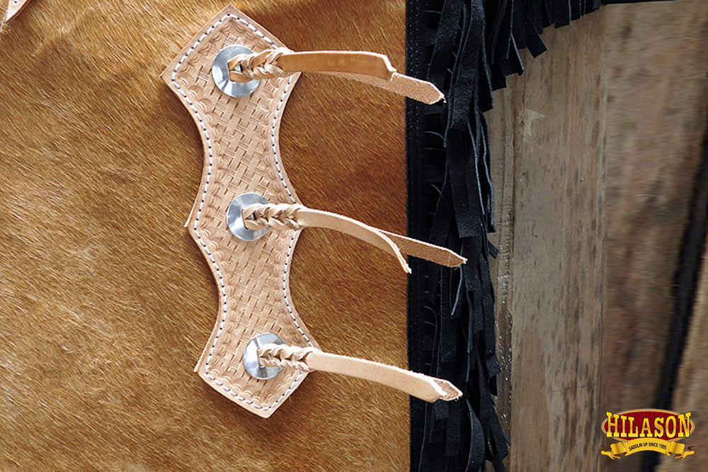 Hilason Child Pro Rodeo Bronc Bull-Riding Hair On Leather Chinks Chaps Tan