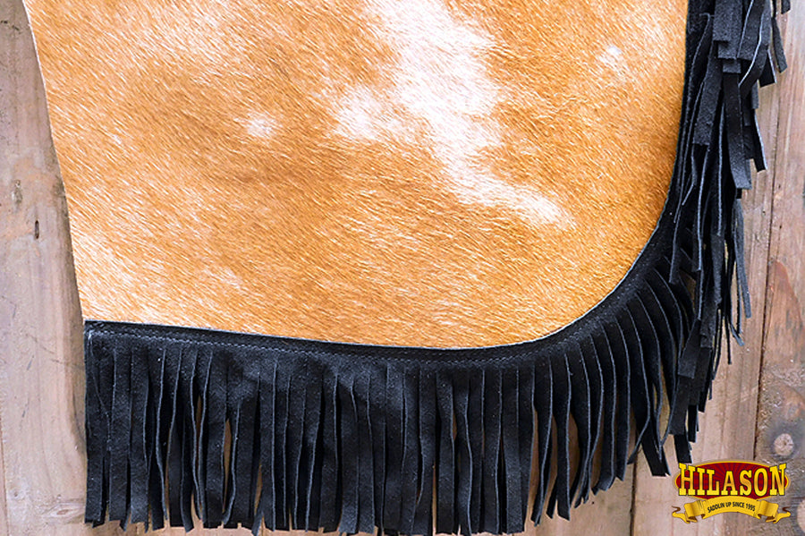 HILASON Child Pro Rodeo Bronc Bull Riding Hair On Leather Chinks | Handmade Chaps Western for Adults Hand Tooled Adult