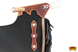 Hilason Western Bull Riding Chinks Chaps Adult Pro Rodeo Bronc Leather Black