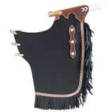 Hilason Western Bull Riding Chinks Chaps Adult Pro Rodeo Bronc Leather Black