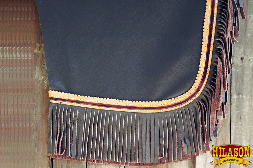 Hilason Western Bull Riding Chinks Chaps Adult Pro Rodeo Bronc Leather Brown