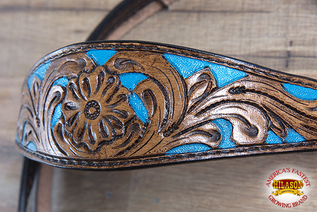 HILASON Western Horse Headstall Breast Collar Set Tack Genuine American Leather | For Horses Headstalls