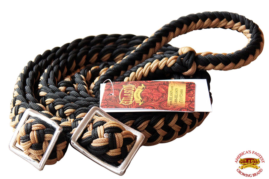 Hilason Braided Poly Barrel Horse Racing Reins Flat Grip Knots 1" X 8Ft | Rein Gifts