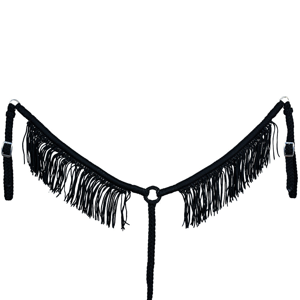 Horse Breast Collar Flat Braided Paracord With Fringes By Hilason
