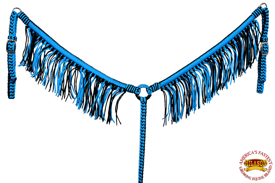 Horse Breast Collar Flat Braided Paracord With Fringes By Hilason