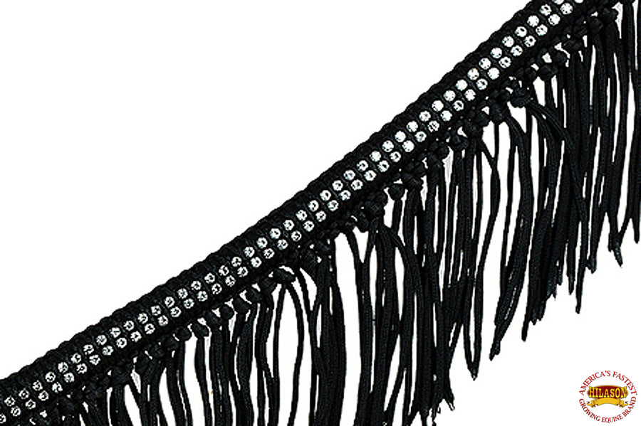 HIlason Horse Breast Collar Flat Braided Paracord Crystal Fringes Hilason