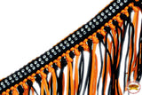 Black Horse Breast Collar Flat Braided Paracord Crystal Fringes Hilason