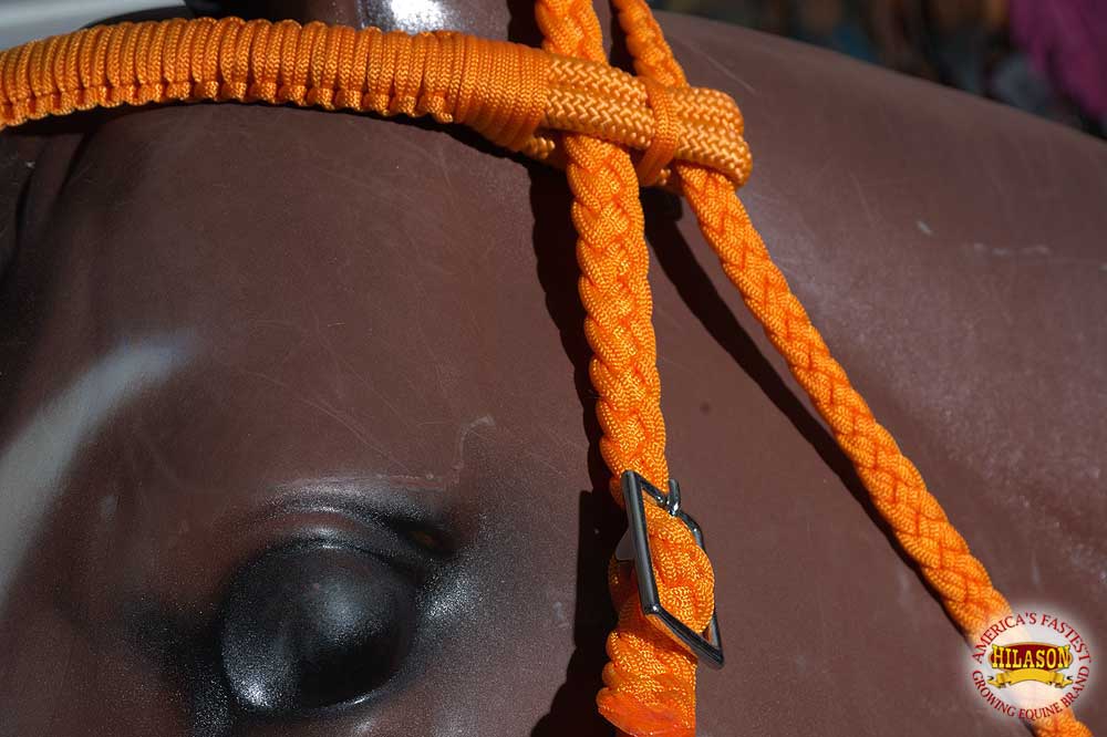 Black Horse Bridle Headstall Flat Braided Paracord By Hilason