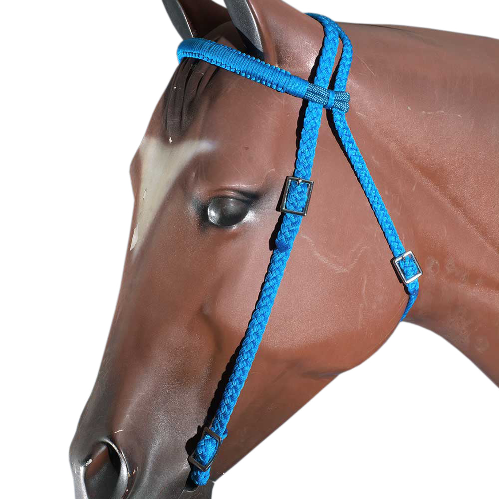 Black Horse Bridle Headstall Flat Braided Paracord By Hilason