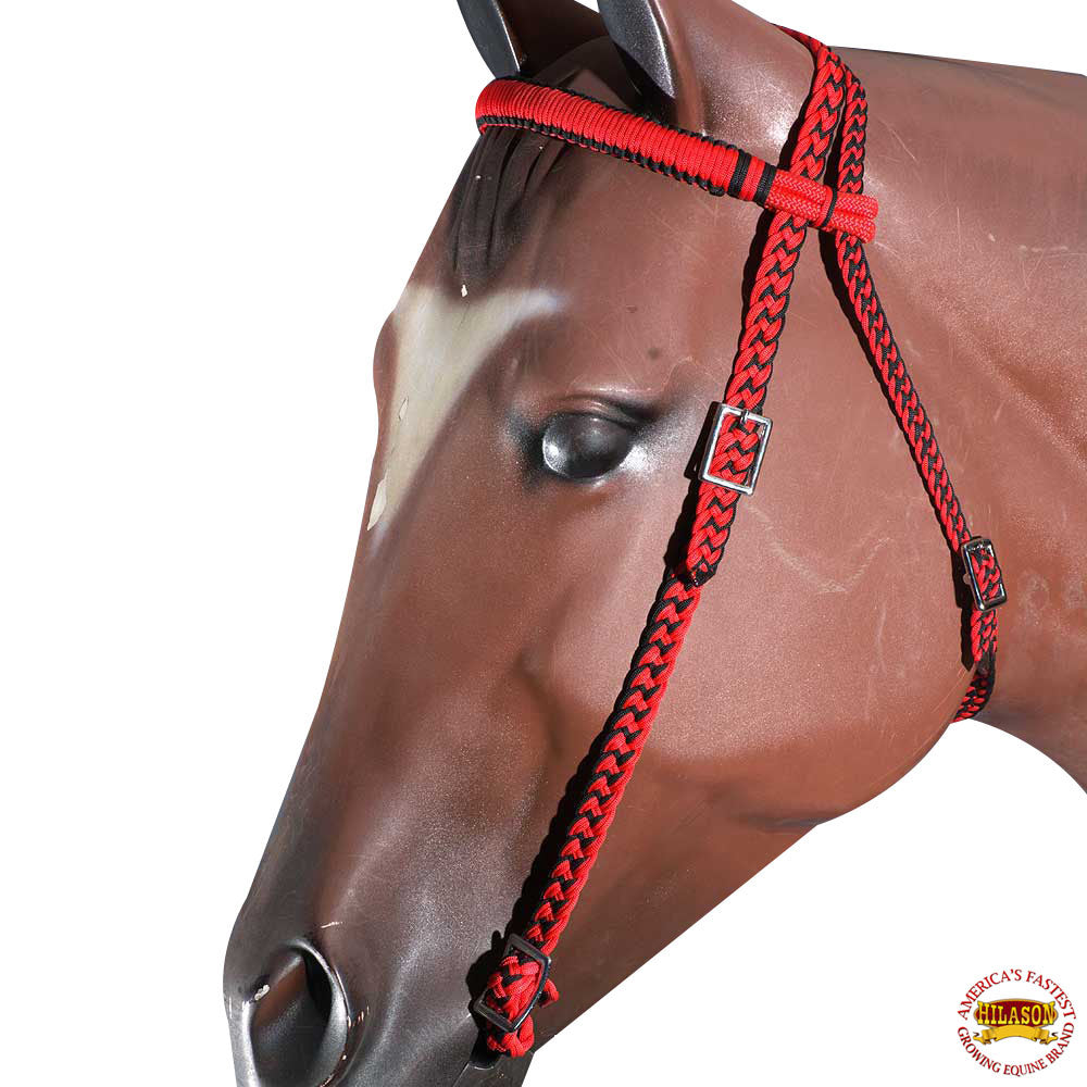 Black Horse Bridle Headstall Flat Braided Paracord By Hilason