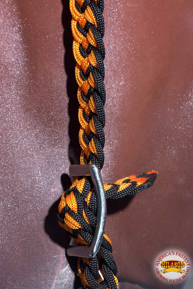 Black Horse Bridle Headstall Flat Braided Paracord By Hilason