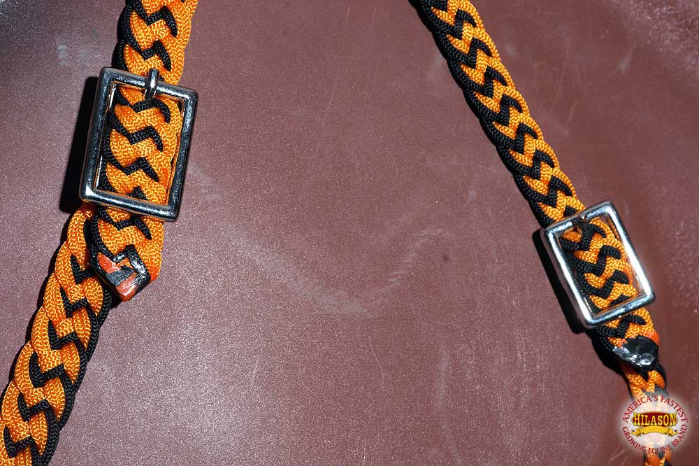 Black Horse Bridle Headstall Flat Braided Paracord By Hilason