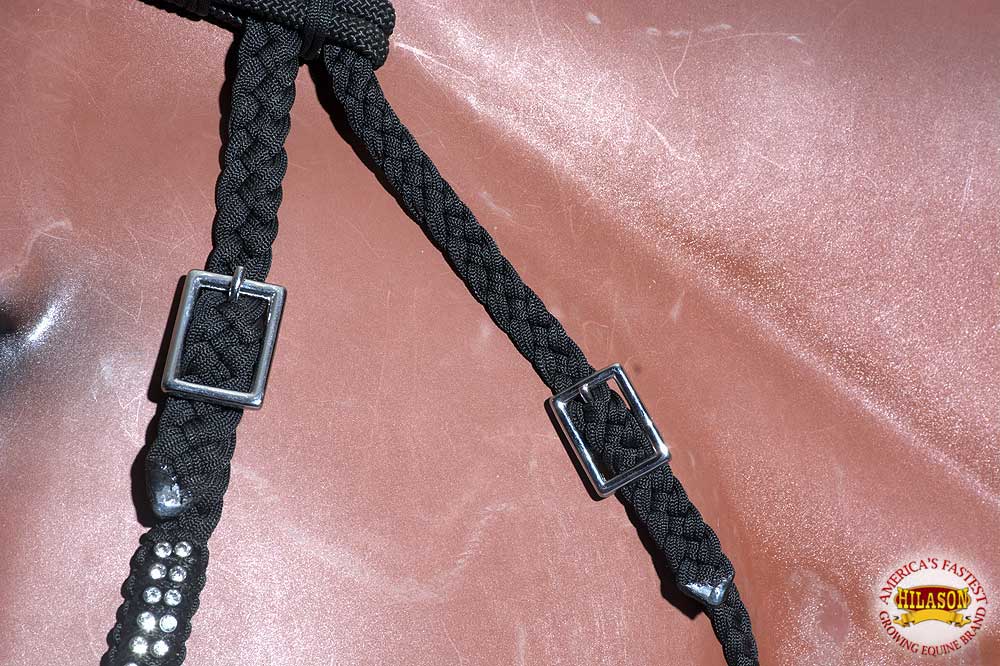 Horse Bridle Headstall Flat Braided Paracord Crystal Hilason