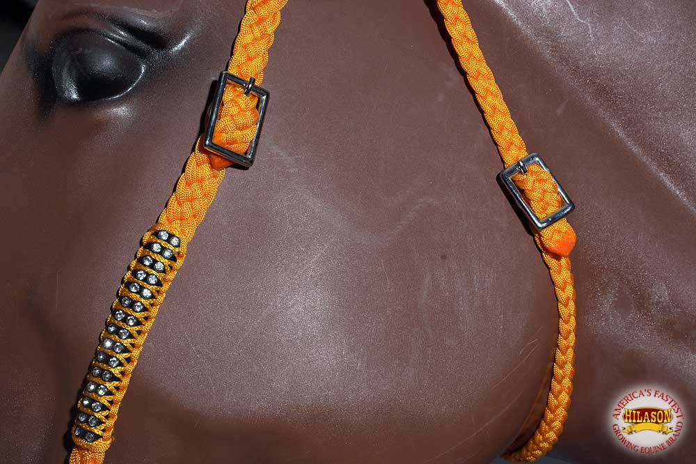 Horse Bridle Headstall Flat Braided Paracord Crystal Hilason