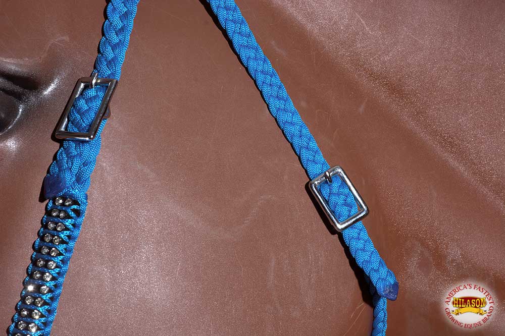 Horse Bridle Headstall Flat Braided Paracord Crystal Hilason
