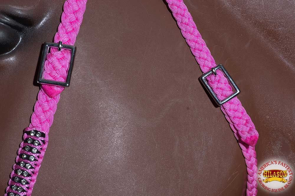 Horse Bridle Headstall Flat Braided Paracord Crystal Hilason