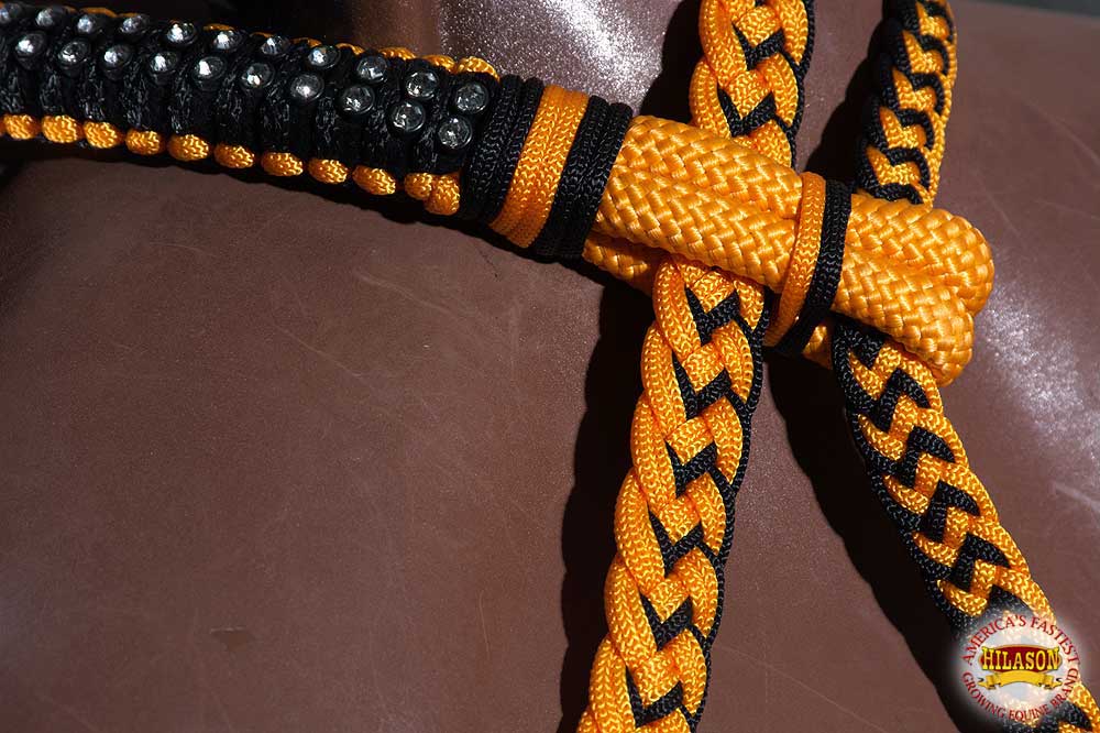 Horse Bridle Headstall Flat Braided Paracord Crystal Hilason