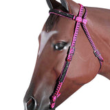 Horse Bridle Headstall Flat Braided Paracord Crystal Hilason