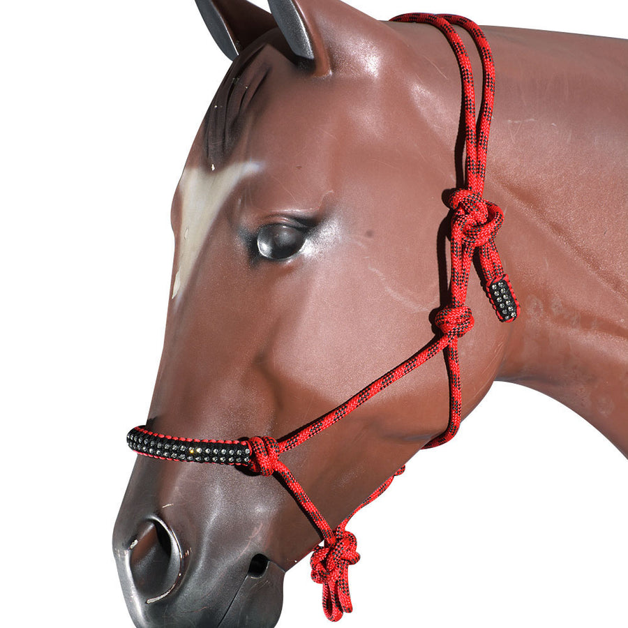 Hilason W. H. Braided Poly Rope Crystal Accents Tk. Halter by Hilason – Cowboy and equestrian accessories